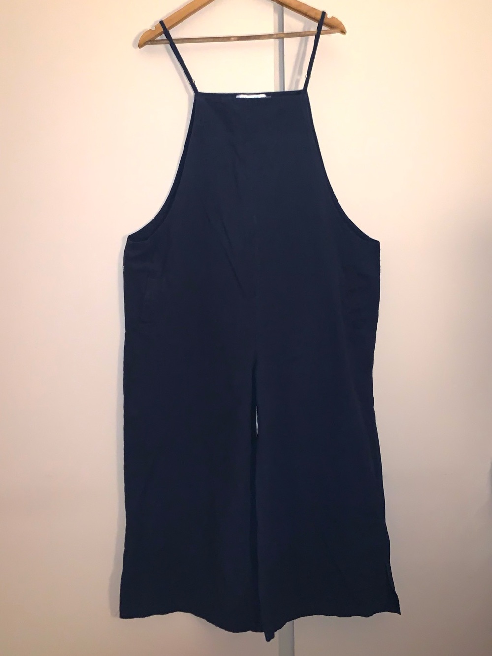Sleeveless Navy Wide-Leg Jumpsuit/Overalls